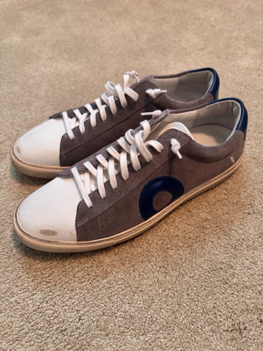 Oliver Cabell Low 1 Sneakers EU 43 US 10 Gray Suede White Leather